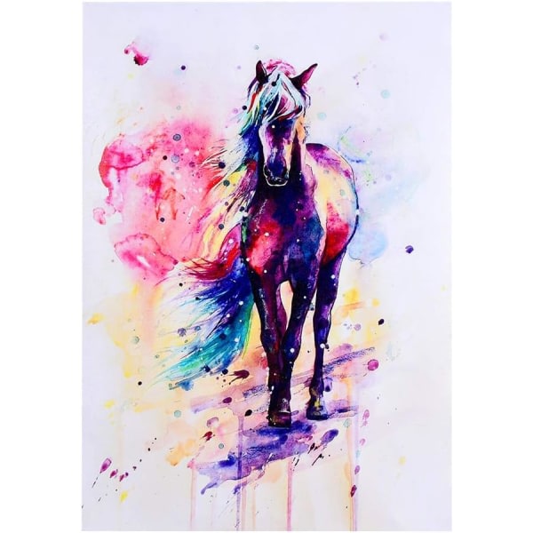 IC Väggkonstdekoration Oljemålning Canvaskonstverk Akvarellhäst