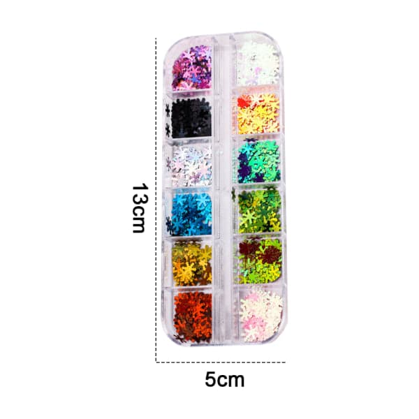 IC Jule-Neglekunst Glitter Snefnug Neglekunst Paljetter 3D Neglestil 2