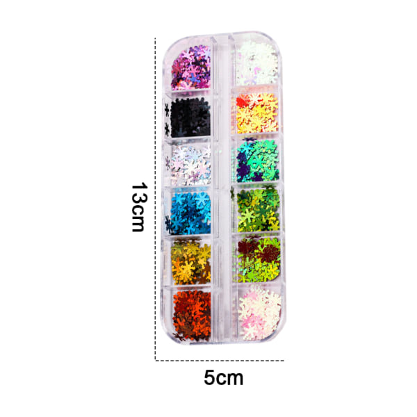 IC Julnagelkonst Glitter Snöflinga Nagelkonst Paljetter 3D Nagelstil 2
