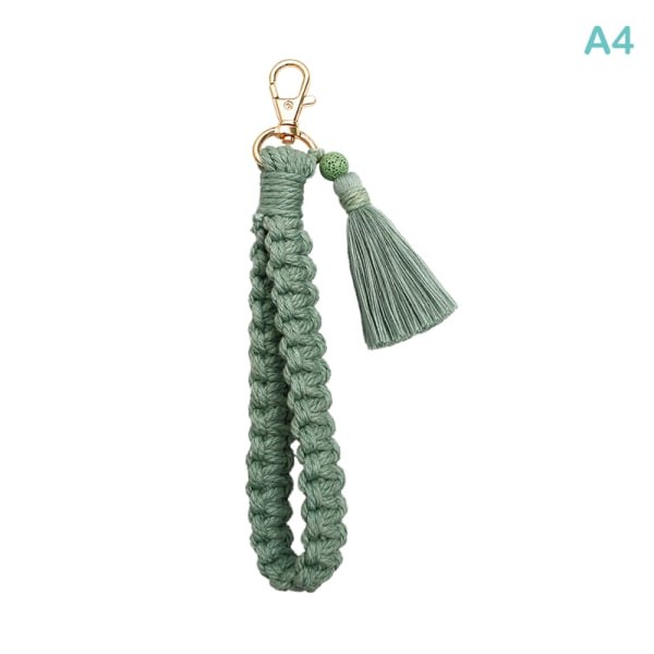 IC Boho Style Flätad Nyckelring Med Lava Sten Rep Armband A4