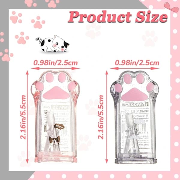4 søde kattepote blyantspidsere Kawaii manuelle blyantspidsere til børn