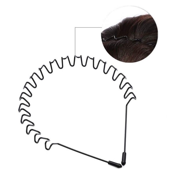 IC Set med unisex hårbånd metall pandebånd sort pandebånd fjeder 9stk