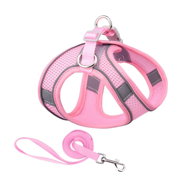 IG Nytt reflekterande dragrep för husdjur med bröstband-väst pink