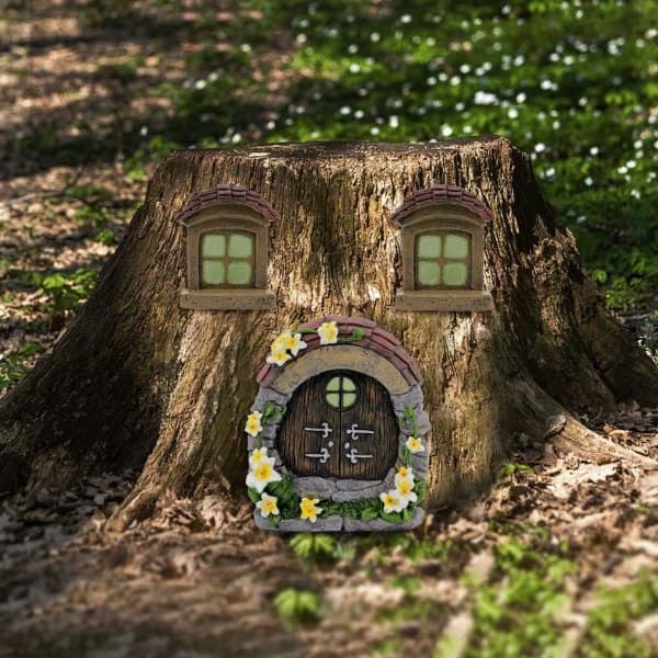 Lysende Miniatur Fe Døre og Vinduer Vandtæt 3D Retro