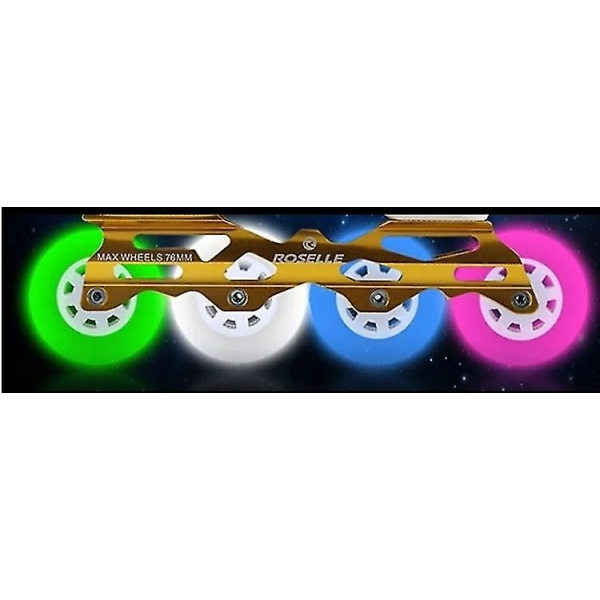 IC 4 stk Flash Inline Skate Hjul 90a LED Belysning Skøjtehjul