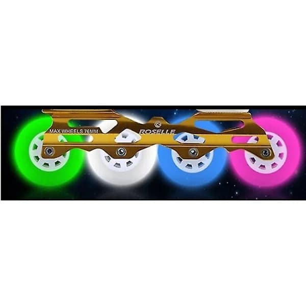 IC 4 stk Flash Inline Skatehjul 90a LED-belysning Rulleskøytehjul