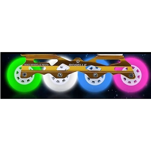 IC 4st Flash Inline Skate Wheels 90a LED-belysning Rullskridskohjul