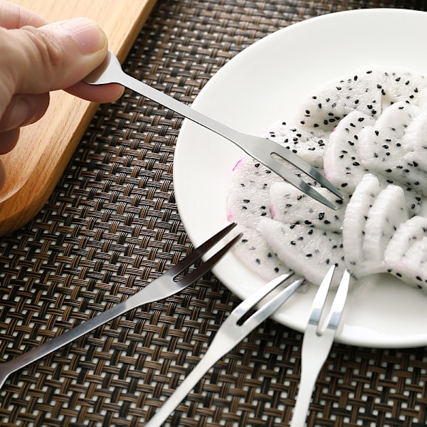 Hjerteformede Fruktgafler i Rustfritt Stål - Fruktpinner til Hjemmet