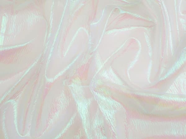 Minerva Regnbåge Kristall Organza Tyg Turkos - per meter Cream