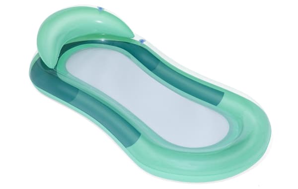 Oppustelig Pool Float Loungestol Med Netbund PVC til Strand- og Poolafslapning 160 x 84 cm Grøn