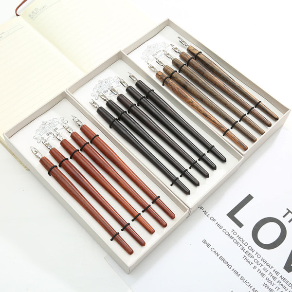 IG Dip Pen Set, 5 deler kalligrafi pennsett, for kunst, skriving, tre farge