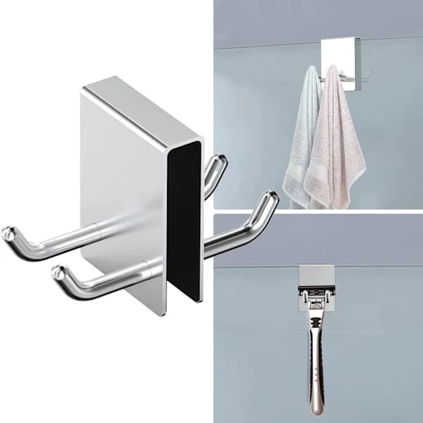 1 pc Shower Hanger No Drilling Towel Holder Razor Holder with Sponge