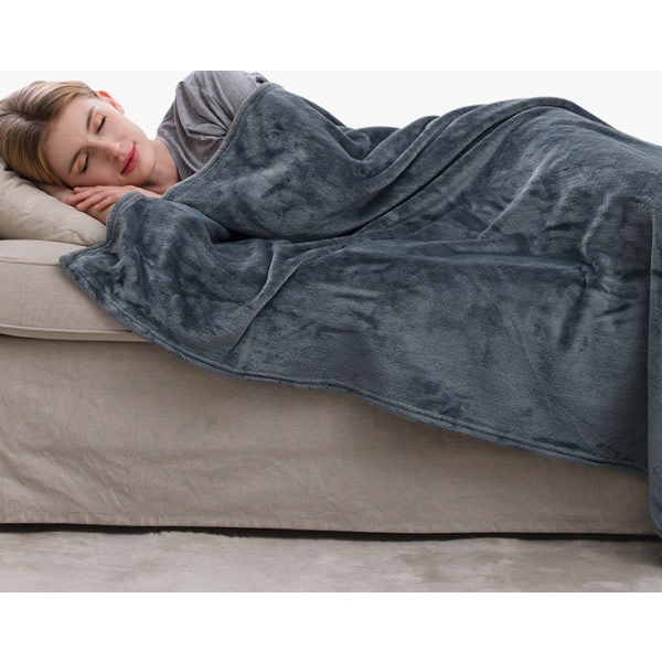 IC Enfärgad Vändbar Filt Pläd Tjock Varm Sängkläder Nap Liten Filt (130*150CM)
