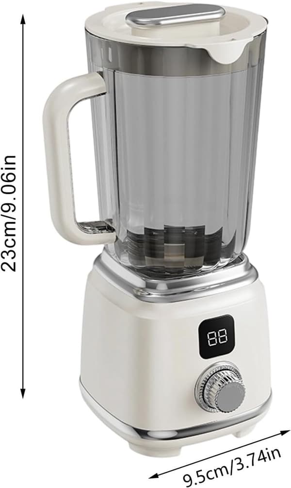 Bärbar juicepress, USB-uppladdningsbar, LED-display, 40/60-sekunders timer, för hem, kontor, gym och utomhusbruk, vit