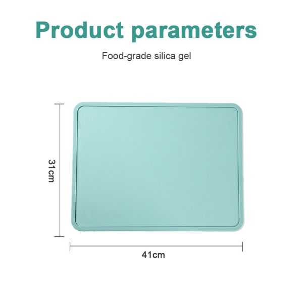 IG Silikonimatto lemmikkieläinten ruokalle, korotetuilla reunoilla roiskeiden estämiseksi, vihreä