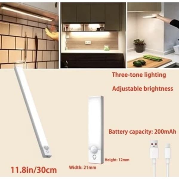 [USB Rechargeable LED Lamp] Wireless Motion Sensor Light | Three-Tone Lighting