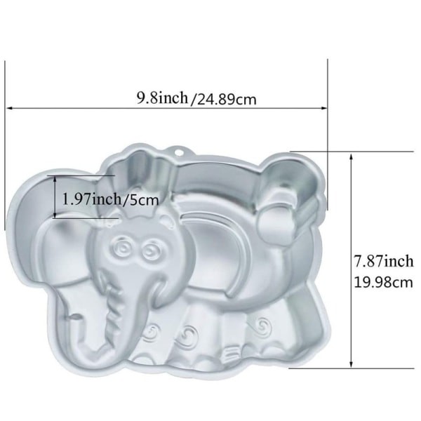 IC 3D Elefant Bageform Aluminium DIY Fødselsdagskageform