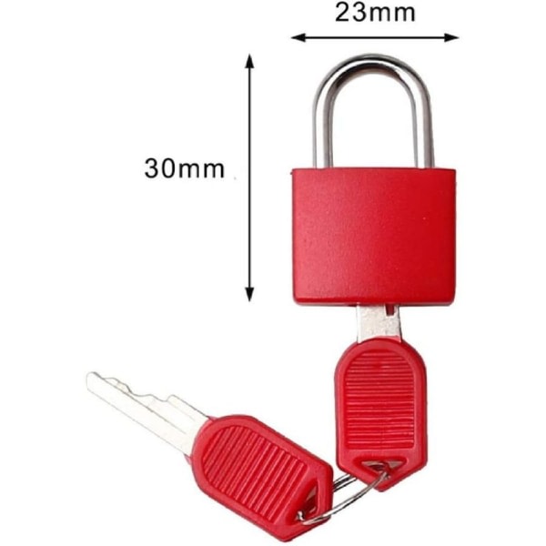 IC Resväska Lås med nyckel 6 delar Mini Hänglås Färgglatt Liten