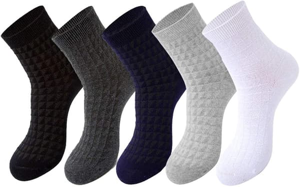 100% Bomullsstrumpor för Män, Kvartslängd, Anti-Luktfritt, 5-pack