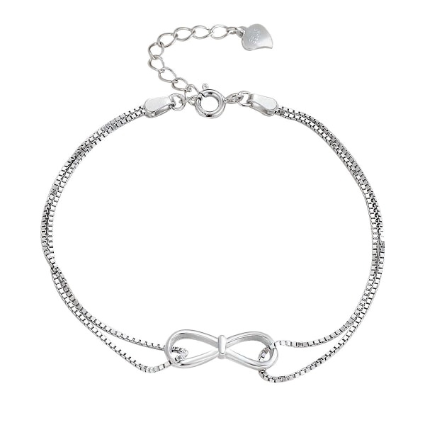 925 hopeaa damarmband, yksinkertainen merkki 8 rannekoru naisille