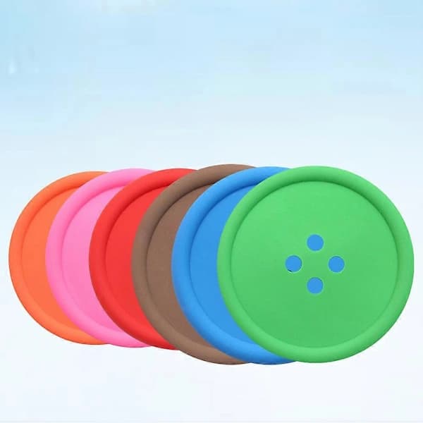 2 Pcs Creative Round Button Shaped Coasters Silicone Coasters Placemat Eco-Friendly Non-Slip Insulated Pad Cup Mats Coasters Random 8.7X8.7CM 8.7X8.7CM