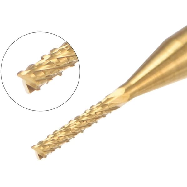 10 stk. titaniumcarbid graveringsbits CNC fræsere til PCB maskine 1/8 tomme skaft 1,2 mm