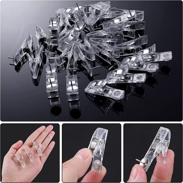 IG 30 stk Push Pin Clips Plast Push Pins for Korktavle Push