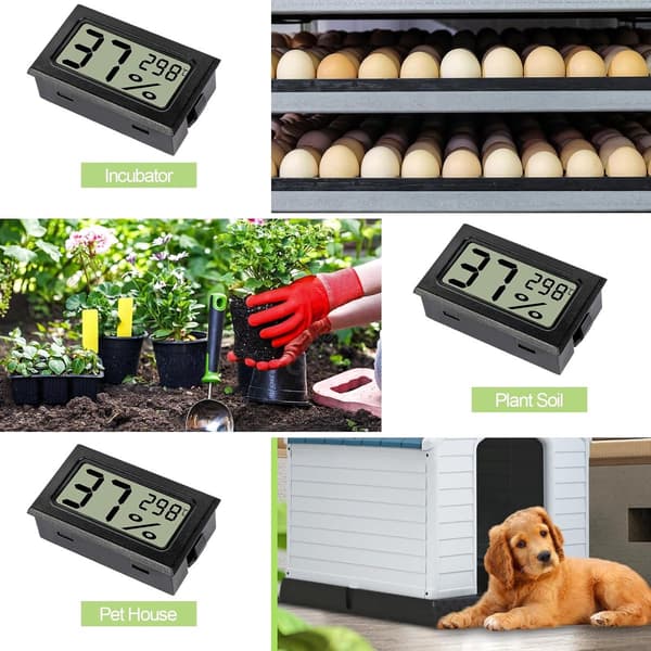 Mini Digitalt Termometer Hygrometer 8-pak, Indendørs Temperatur Fugtighedsmåler med Klart LCD-display til Hjemmekontor Drivhus