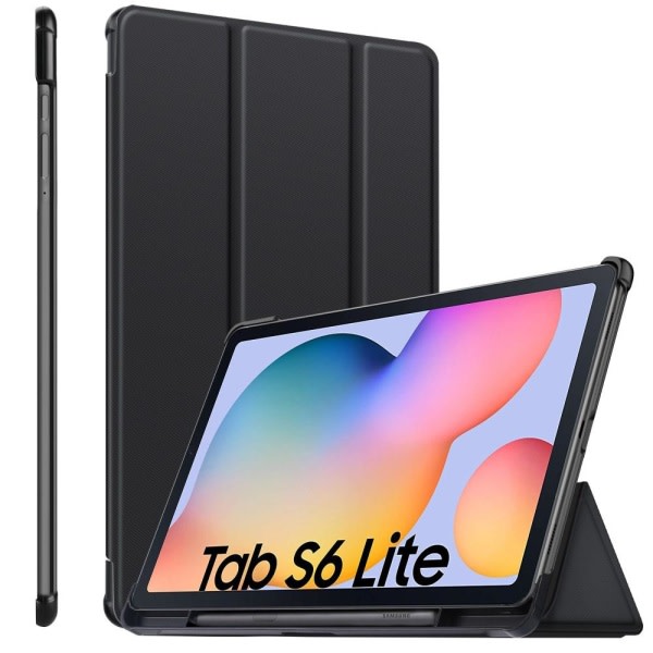 IC Samsung Galaxy Tab S6 Lite Fodral Bumper Tri-Fold Sort Svart Sort