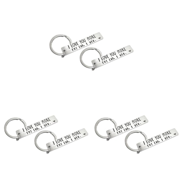 6. Rostfritt stålband Nyckelring Lovers Par Nyckelringar Hängen Souvenirpresenter IC