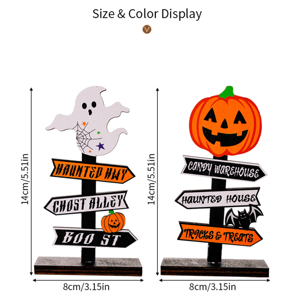 IC Happy Halloween træ midtpunkt skilte - Halloween bord