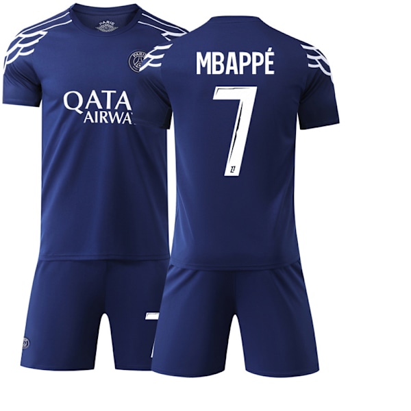 -25 nya sportdräkter 10 Dembele klubb fotbollskläder Nr 30 Messi Paris tre bortamatcher No. 7 Mbappe #16