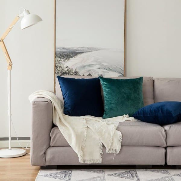 IC Kuddfodral Sammet Dekorativ Soffa Case Super Mjuk Bekväm Dekoration Hem Vardagsrum Sovrum för Soffa 40X40CM Mörkblå