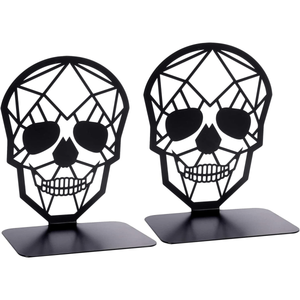 IG Metal Skull Design Sort Bogstøtte - Bogstøtte til hylder, Skull