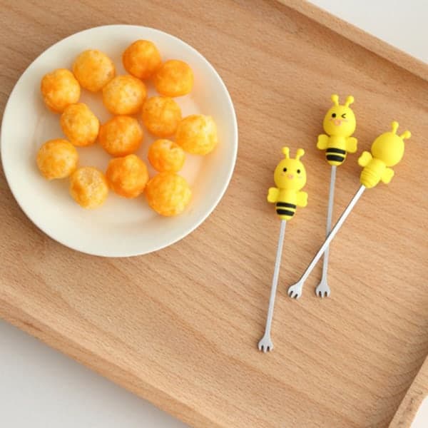 IC 7 st/ set Mini Bee Frugtgaffel rustfri Kage Dessertsalat