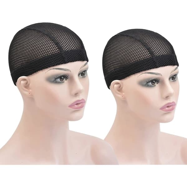 IC 2 stk Svart Spandex Mesh Dome Parykkhette