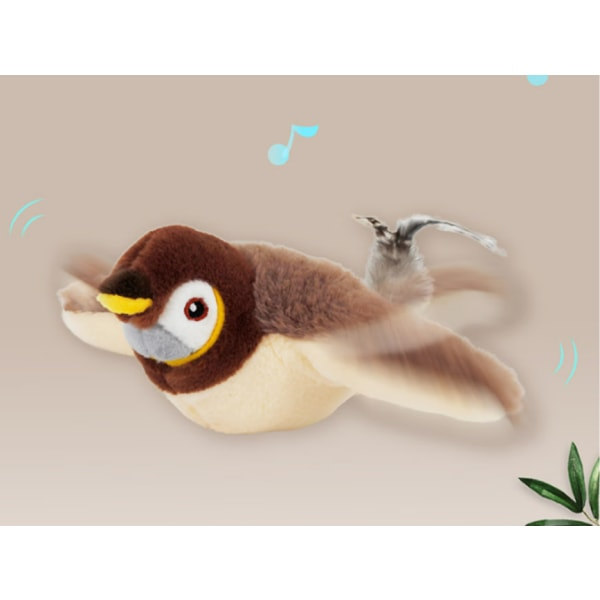 IC Interactive Mobile Sparrow | Elektrisk kattleksak med kattmynta | 23*183*12CM/Kattleksak/Katt/Katt tvättbar plyschleksak med kudde Mint + USB kabel