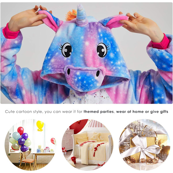 Onesies til kvinder, Onesies til voksne mænd, Pyjamas Onesies, Enhjørning, Flannels pyjamas, Dyre Onesies, 3D hættetrøjer, Halloween, Julekostumer Purple unicorn S