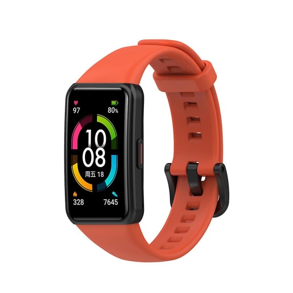 Smartwatch Silikonarmbåndsarmband Åndbart, Svedtæt til Honor Band 6 Orange