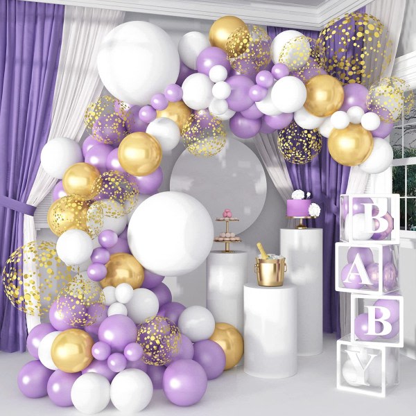 IC Lila ballongkranssett med 130 deler Pearl Purple Party