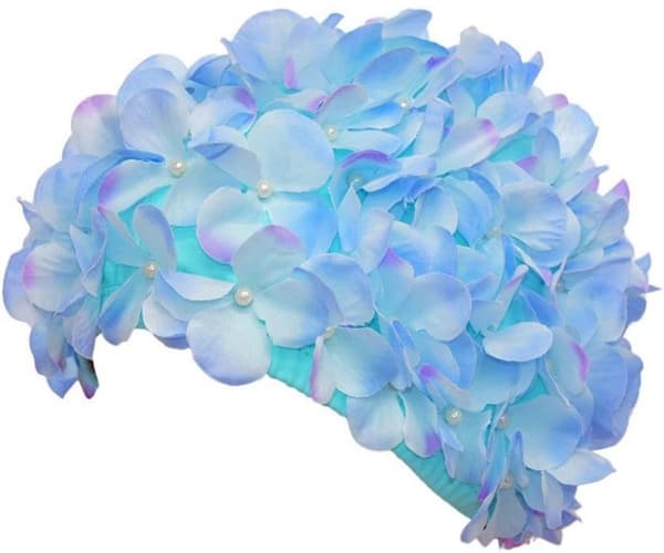 Blå - Flerfarget - Kronblad - Mote - Damebadehette - Komfortabel - Håndsydd - Badehette - Blomster - Design