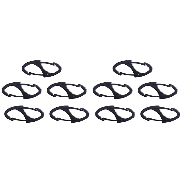 10 stk S Form Metal Minisize Hurtigladning Nøglering Fjederklips (Sort) IC