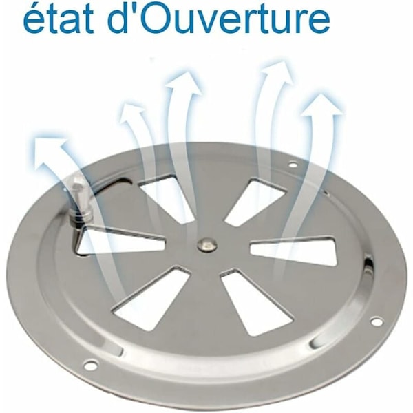 Rund Ventilationsrist, Justerbar Luftventil Rustfrit Stål Luftventil Luftindtag og Udstødning 125mm