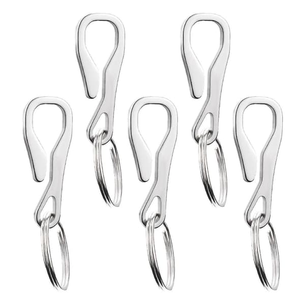 5 stk Rustfrit Stål Ok Clips Nøglering Hængende Spænder Hængere Spænde IC