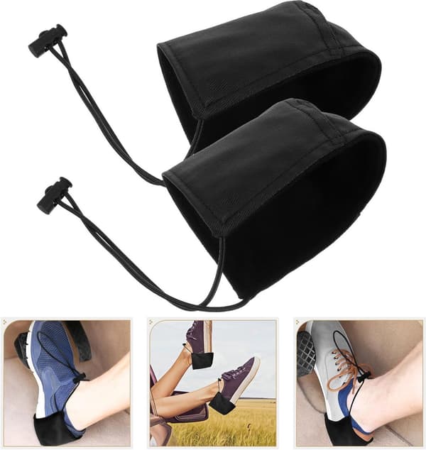 2-pack - Hälskydd - Bilkörning - Unisex - Slitstarkt - Tygskoskydd - Skyddar - Klackar - Praktisk - Present - Svart