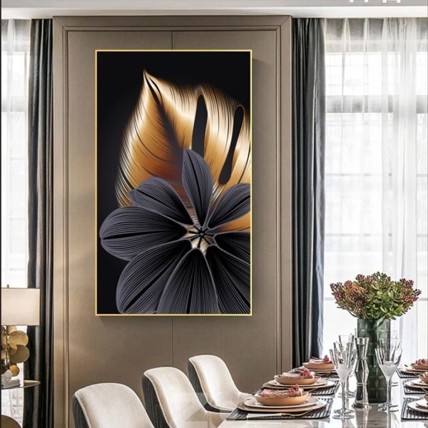 IC NOE Luksus Poster Canvas - Vægbilleder/Gyldent Sort