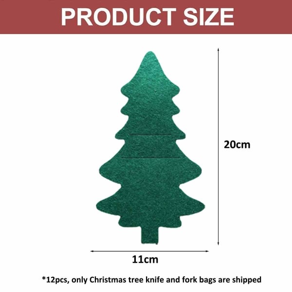 IG 12-pack julbestickpåsar, julgransbestickpåse, grön