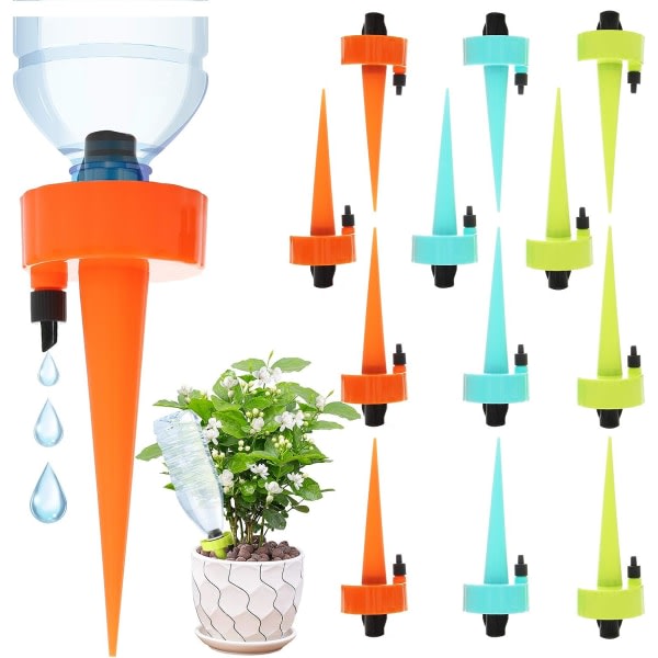 IC-enheter för självvattning av växter, 12-pack automatisk bevattningsutrustning Plantvattnare med kontrollventil för långsam frigöring
