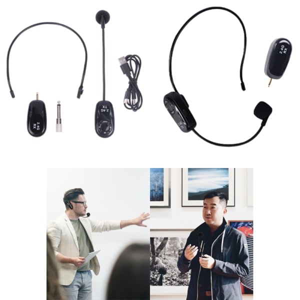 Headset 2,4G Trådløs Mikrofon Sender med Modtager