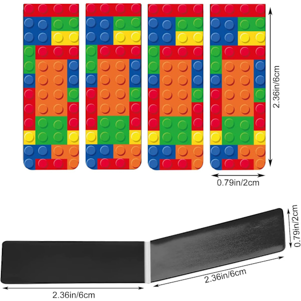Magnetiska bokmärken färgglada, 30 st magnetiska bokmärken, bokmärken, magnetiska sidoklämmor, sidomarkörer, bokmärken, barn puzzle